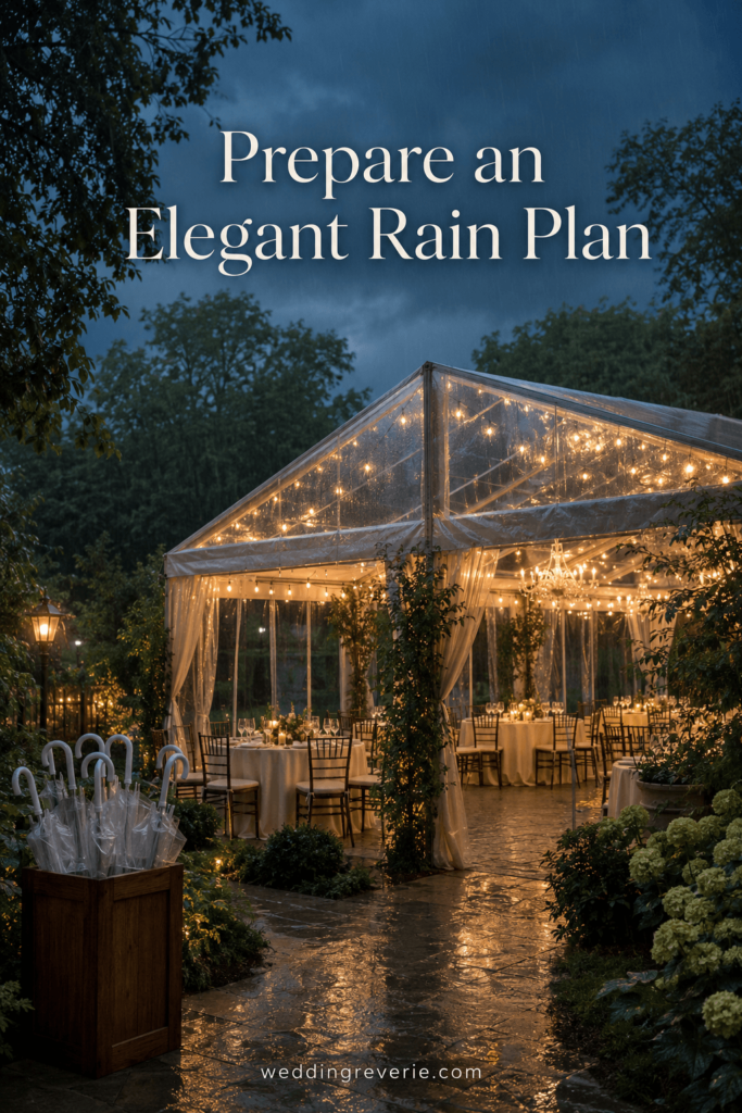 Garden wedding ideas that feel like fairytale-Elegant Rain Plan