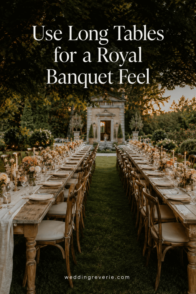 Garden wedding ideas that feel like fairytale-Royal Banquet tables